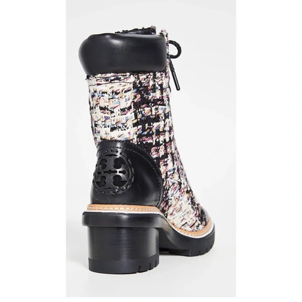 NWB Tory Burch Miller Tweed Lace Up Boot - Picture 4 of 16